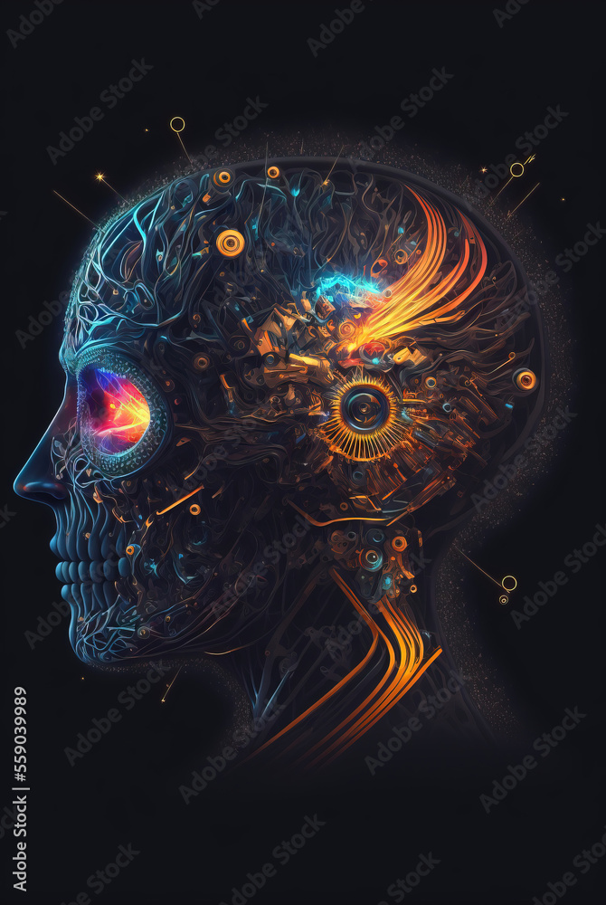Artificial intelligence, abstract brains. sketch art for artist creativity and inspiration. generative AI Artificial intelligence, abstract brains. sketch art for artist creativity and inspiration. generative AI