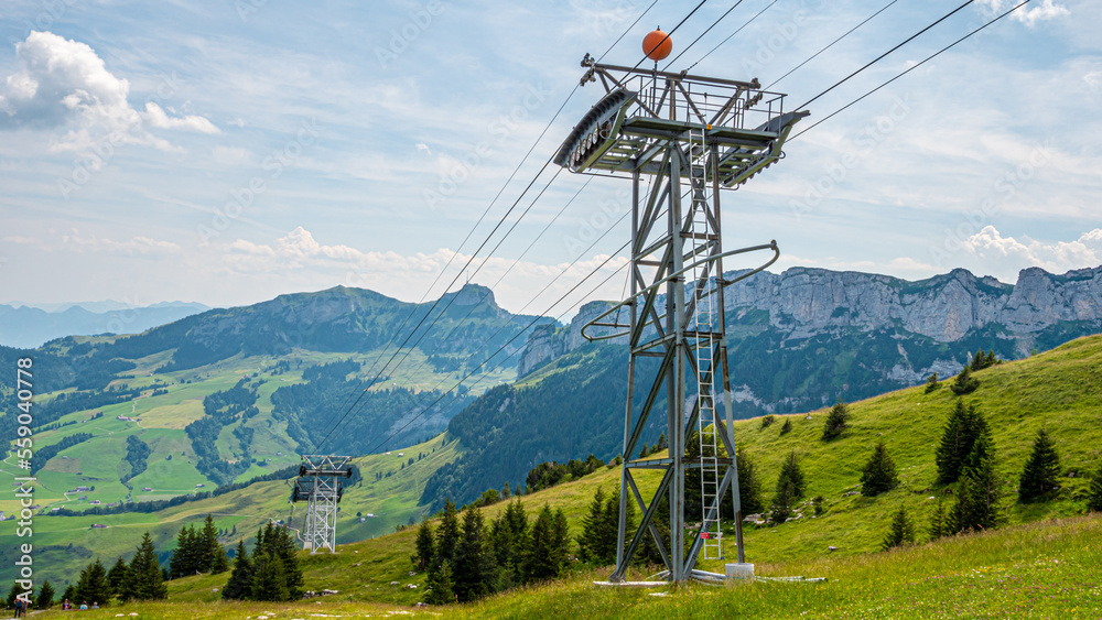 Cable Car teleferic to the Alpstein mountain in Switzerland - travel photography
