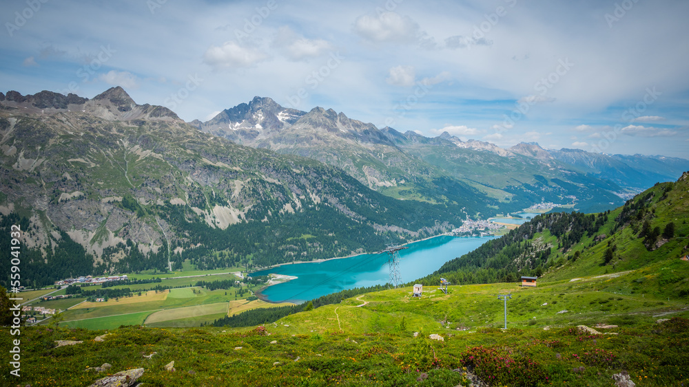 View over Lake Silvaplana in Switzerland - travel photography