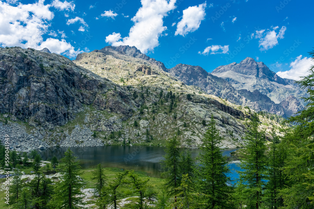 Beautiful lake in the Valley of Mount Avic, Aosta Valley,  Italy