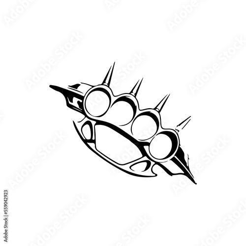 brass knuckle concept vector illustration