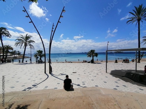 Paseo de la playa de Talamanca, Ibiza photo