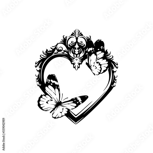 butterfly vector illustration with frame