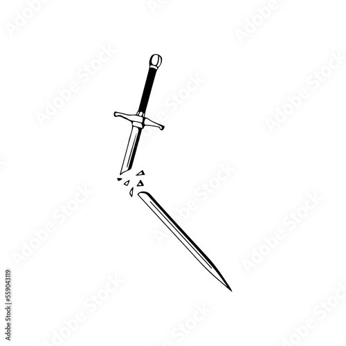 broken sword vector illustration concept