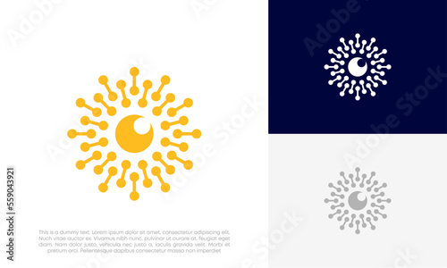 spark vision tech logo design vector