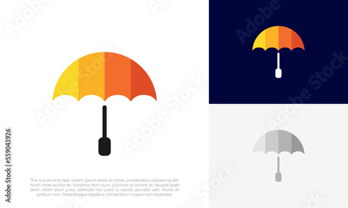 umbrella simple flat logo design vector