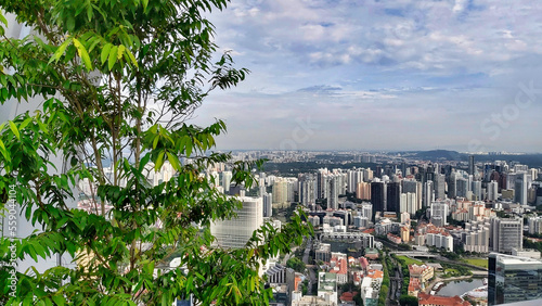 Sticker Aerial view of Singapore from CapitaSpring Building