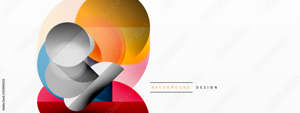 Round triangle shapes lines and circles. Geometric vector illustration for wallpaper banner background or landing page Round triangle shapes lines and circles. Geometric vector illustration for wallpaper banner background or landing page