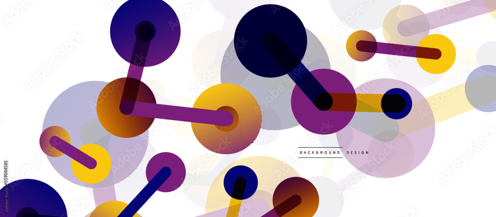 Abstract background. Round dots connected by lines. Trendy techno business template for wallpaper, banner, background or landing Abstract background. Round dots connected by lines. Trendy techno business template for wallpaper, banner, background or landing