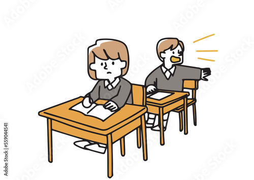 授業中に騒ぐ児童がいる様子のイラスト

