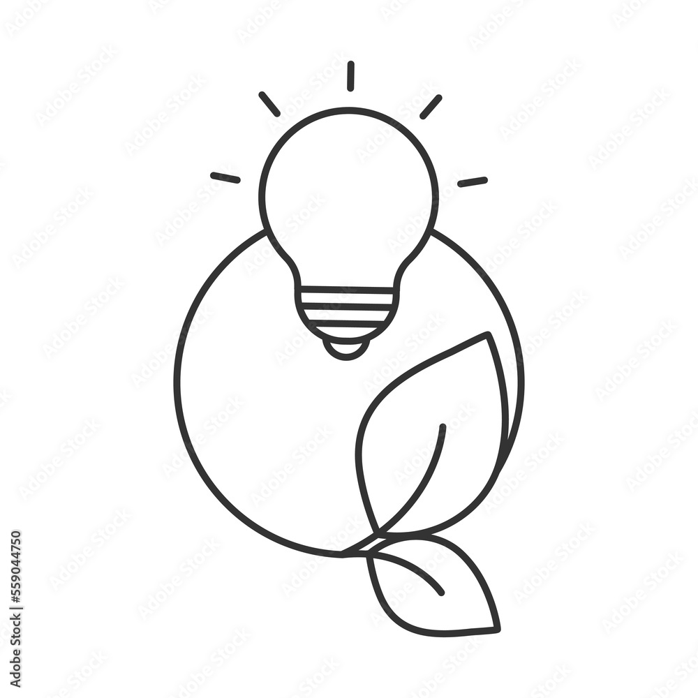 Energy saving  vector icon. Line sign for mobile concept and web design. Symbol, logo illustration. Vector graphics