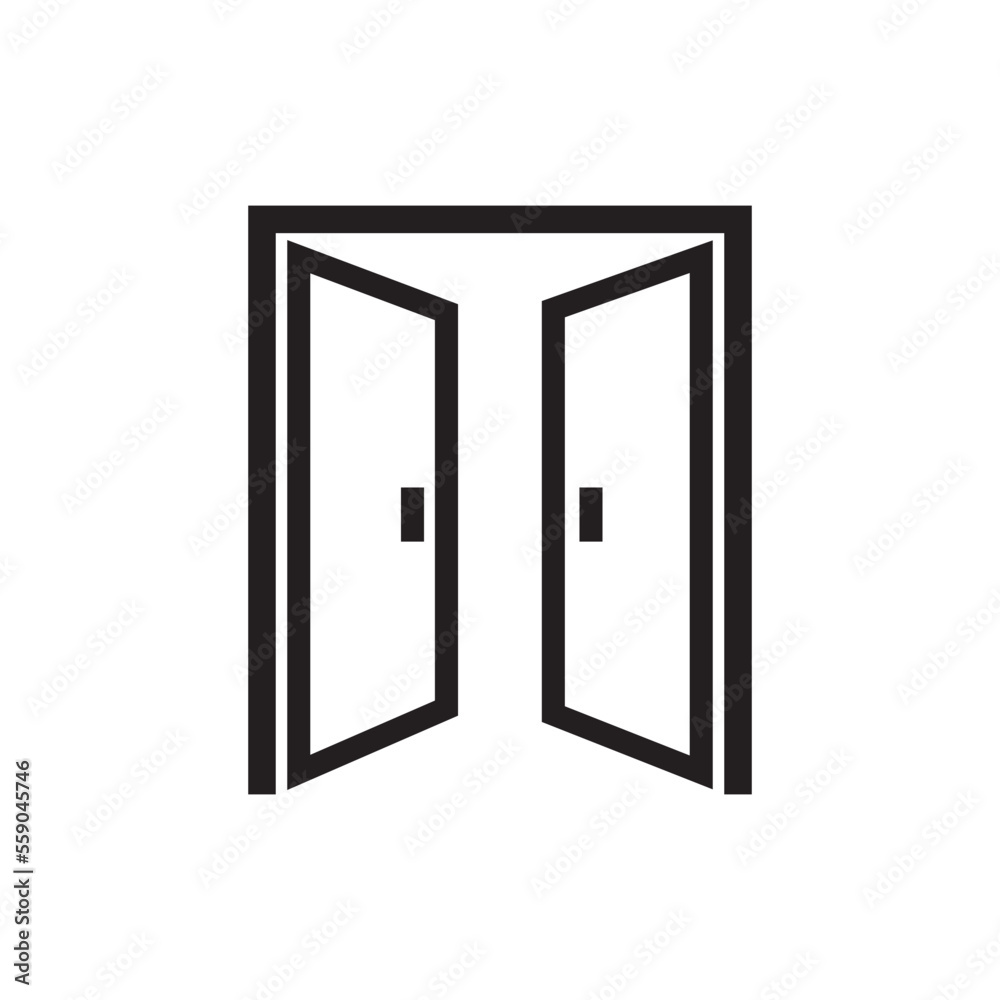 Door icon vector logo design template