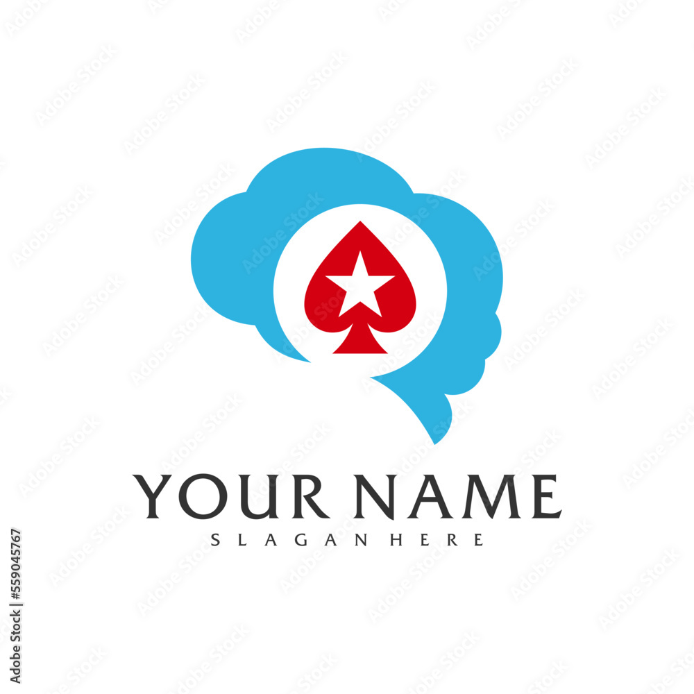 Brain Poker logo vector template, Creative Poker logo design concepts Brain Poker logo vector template, Creative Poker logo design concepts