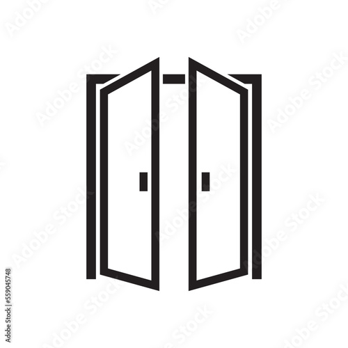 Door icon vector logo design template