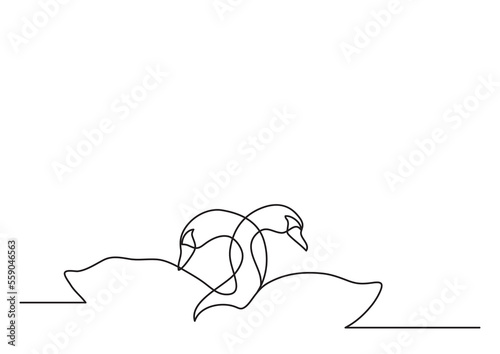 Fototapeta Naklejka Na Ścianę i Meble -  continuous line drawing of bird PNG image with transparent background