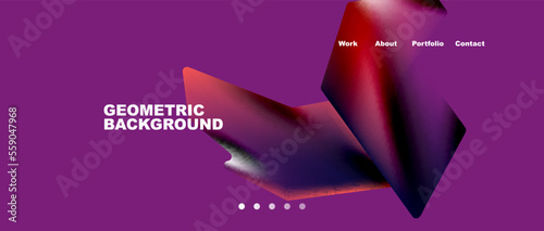 Landing page background template. Abstract geometric shapes composition. Vector illustration for wallpaper, banner, background