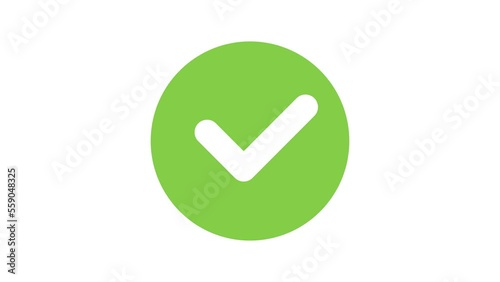 Green check mark icon animation with transparent Background Icon needs like success, approval, sign, as well as your desire for contemporary video animation, are suited for 4K resolution.