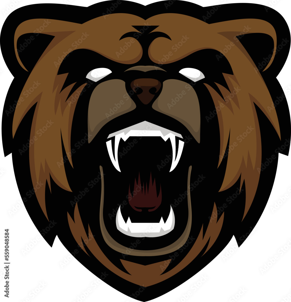 illustration vector graphic of bear head mascot good for logo sport ,t-shirt ,logo