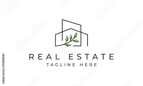 Feminine Design home real estate icon vector illustration template, Marketing Logo