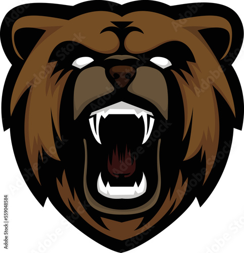  illustration vector graphic of bear head mascot good for logo sport ,t-shirt ,logo