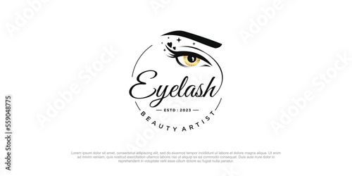 Eyelashes beauty logo vector concept design for fashion