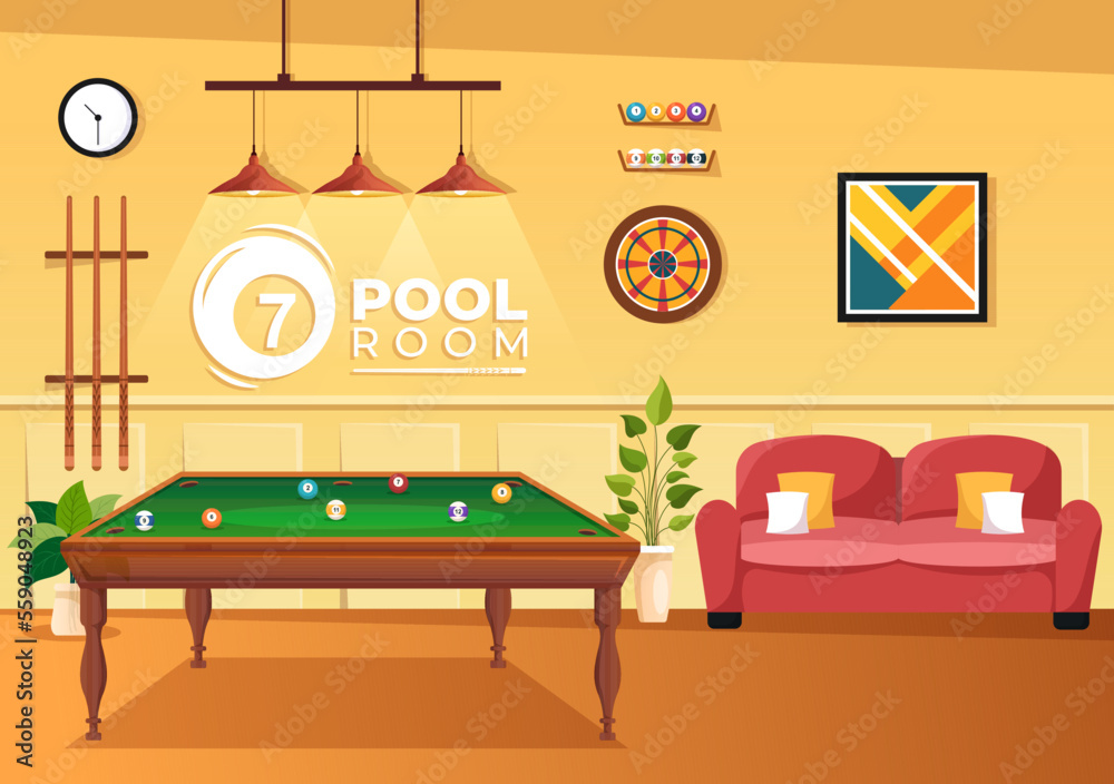 Billiards Game Illustration with Player Pool Room with Stick, Table and Billiard Balls in Sports Club in Flat Cartoon Hand Drawn Templates Stock Vector | Adobe Stock Billiards Game Illustration with Player Pool Room with Stick, Table and Billiard Balls in Sports Club in Flat Cartoon Hand Drawn Templates Stock Vector | Adobe Stock