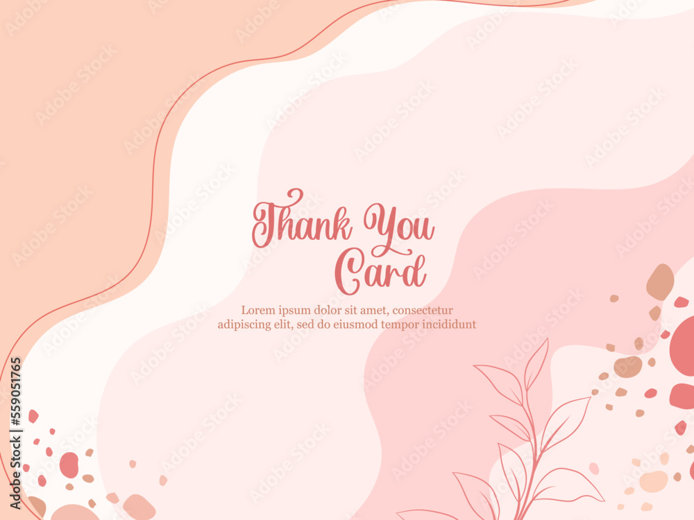 Thankyou Card with Memphis Style Template Design