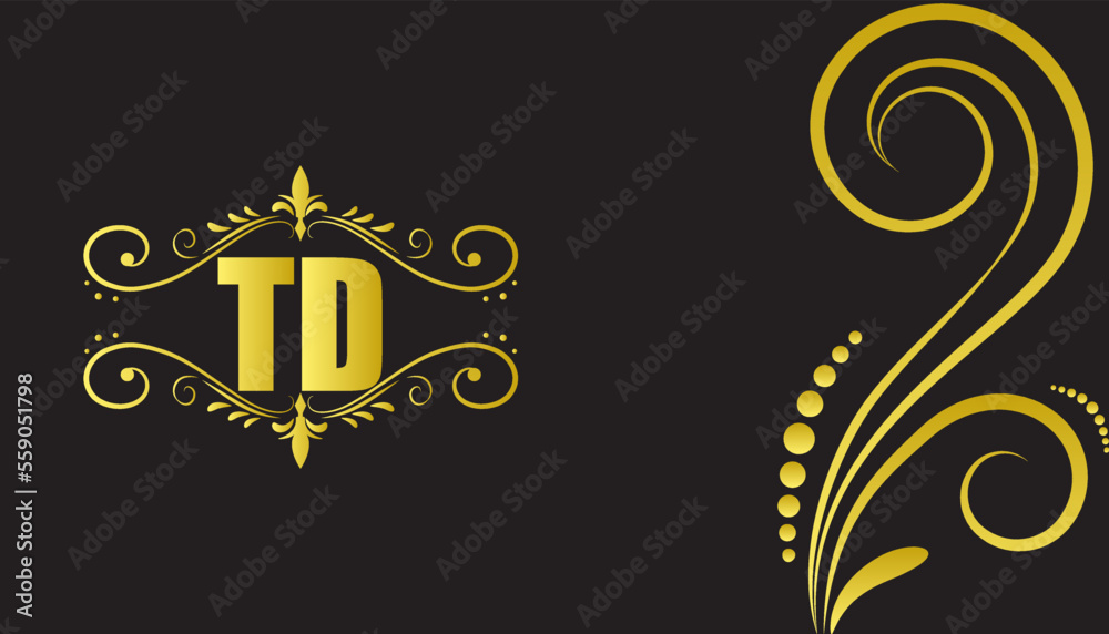 golden floral ornament busness card design victor file