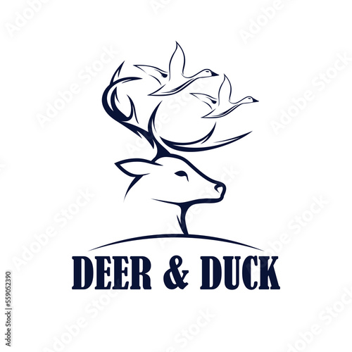 Hunter Logo Design. Deer Hunter Logo Vector