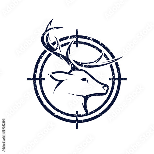 Hunter Logo Design. Deer Hunter Logo Vector