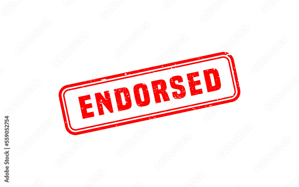 ENDORSED rubber stamp with grunge style on white background ENDORSED rubber stamp with grunge style on white background