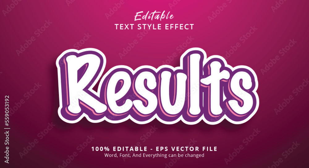 White on Pink Result Text Style Effect, Editable Text Effect