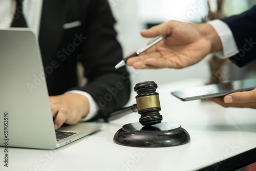 Lawyers having Concepts of Legal services at the law office work Legal advice online