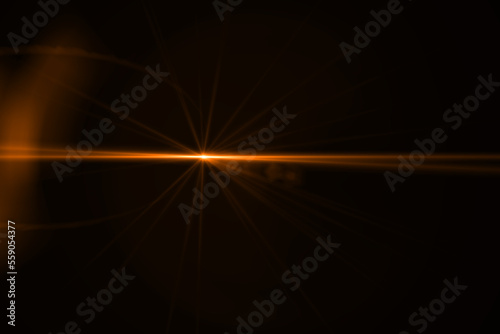 Lens flare effect on black background