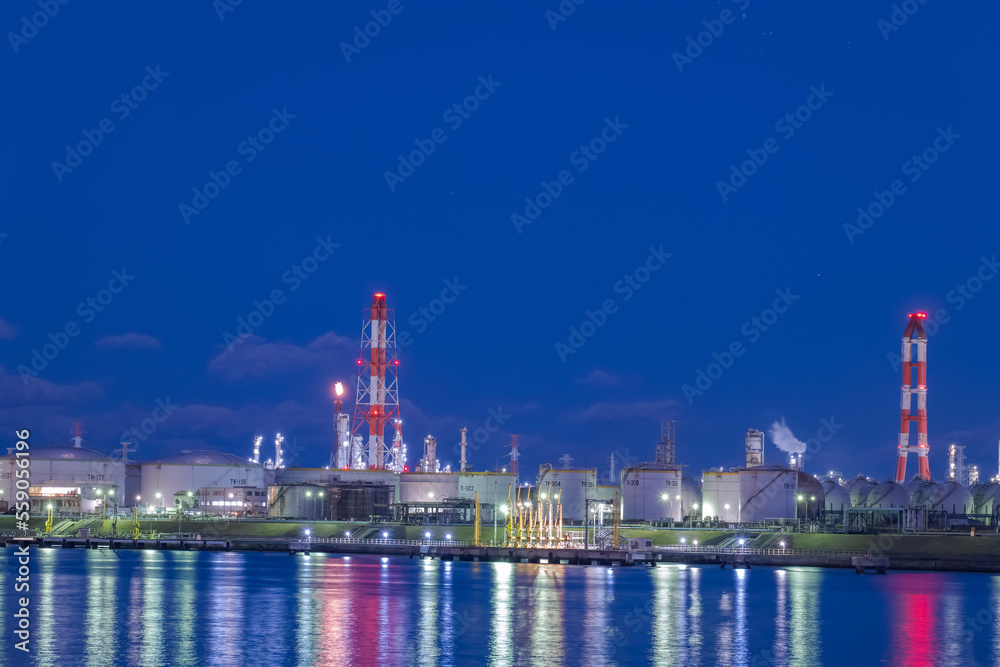 鹿島港　石油コンビナートの夜景