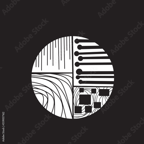 circel lines with 4 shape