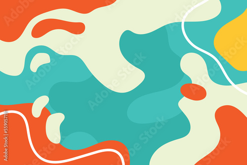 Hand drawn abstract shape background with colorful design