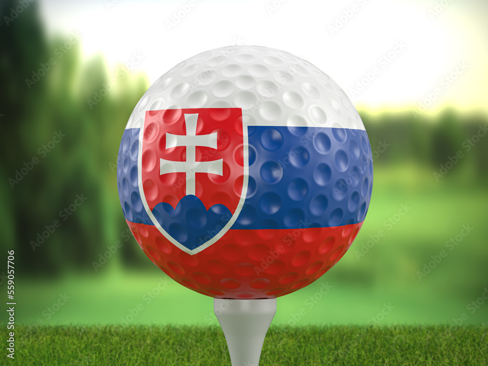 Golf ball Slovakia flag Stock Illustration | Adobe Stock
