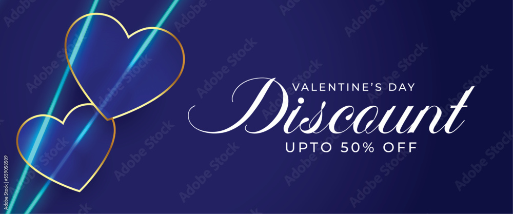 Φωτογραφία lovely valentines day discount and offer banner with golden hearts