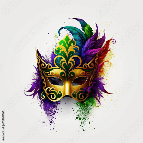 desing simpl Mardi Gras with White background