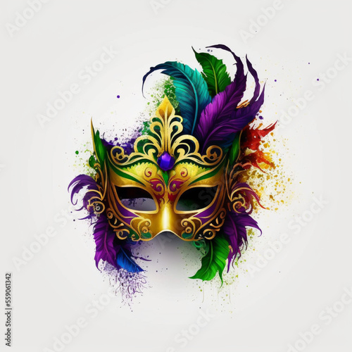 desing simpl Mardi Gras with White background