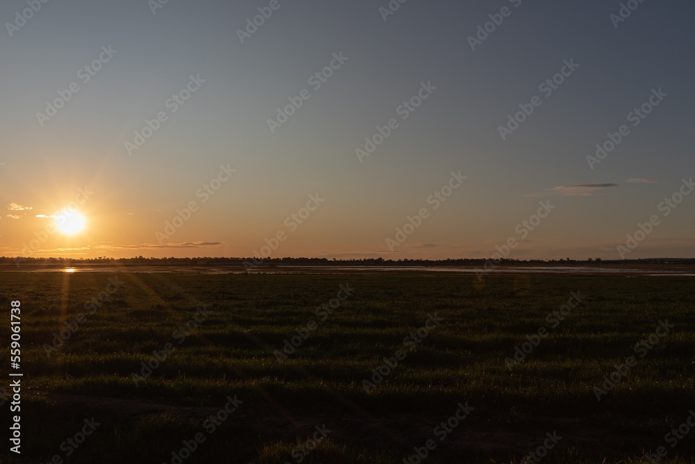 Sunset on the Riverina, New South Wales, Australia.