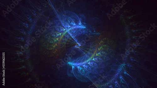 3D rendering abstract circle light background