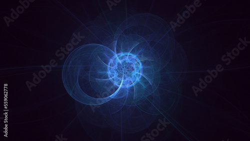 3D rendering abstract multicolor fractal light background