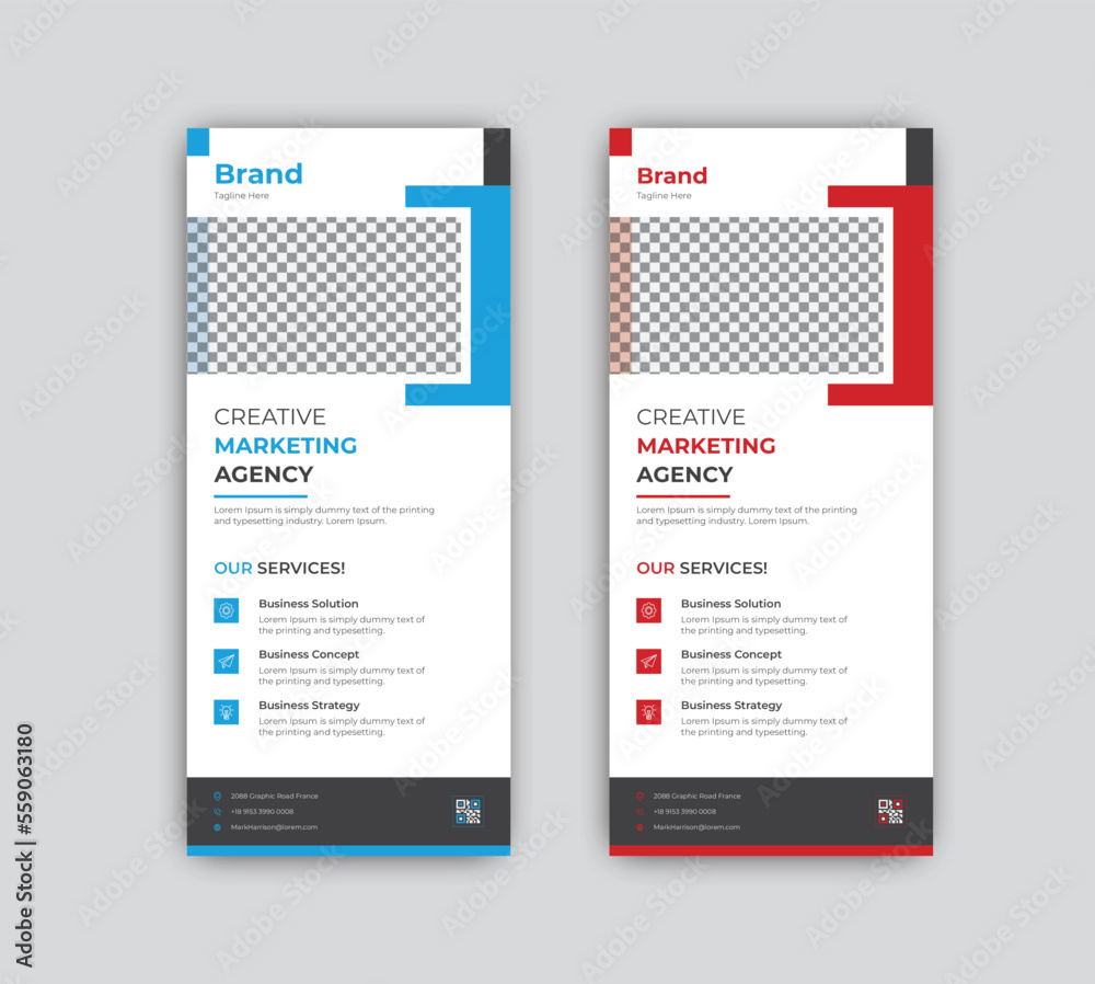 Obraz premium Creative digital marketing agency business rack card or dl flyer template design.