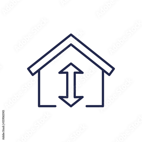 ceiling height icon, line vector