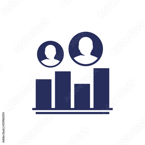 customer segmentation icon with a graph