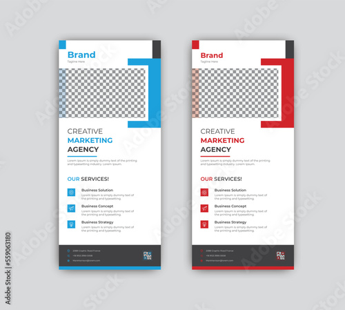 Creative digital marketing agency business rack card or dl flyer template design.