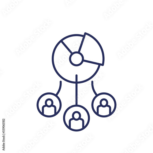 customer segmentation line icon, vector