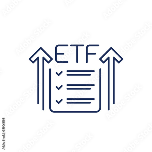 ETF line icon, growing funds vector